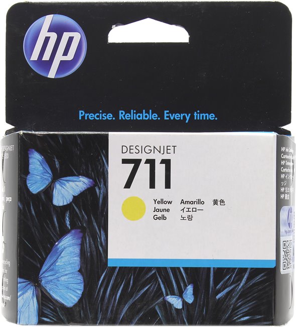 картридж hp dj t120/t520 (о) cz132a, №711, y, 29мл