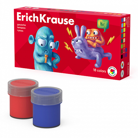 гуашь 18цв.20мл. erichkrause jolly friends 61416