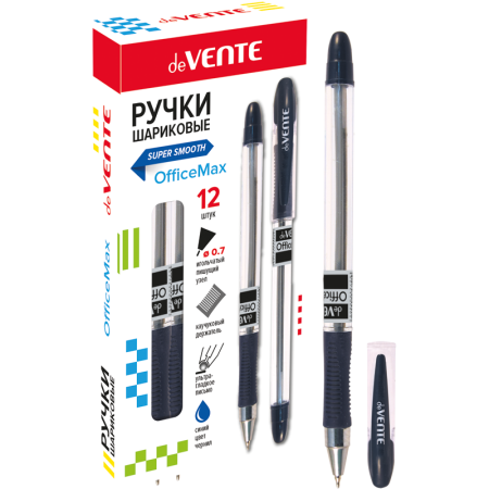 ручка шариковая devente. officemax синий 0.7мм 5073809