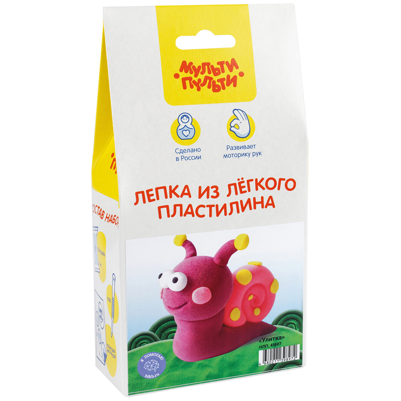 набор для лепки из легкого пластилина мульти-пульти "улитка"