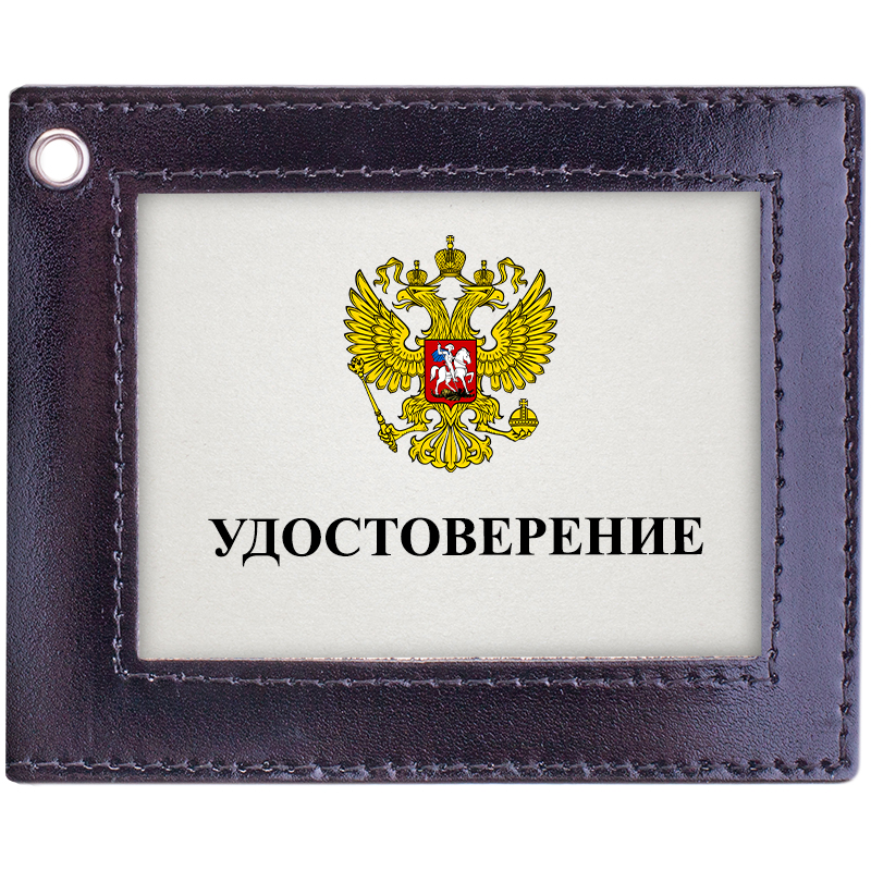 обложка для удостоверения с окном officespace черная, кожа тип 2