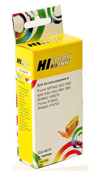 картридж hi-black (hb-cli-521y) для canon pixma ip3600/ip4600/mp540, y