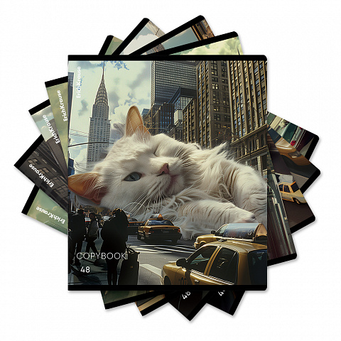 тетрадь 48л. а5 клетка erichkrause big city cats, клетка, глянцевая ламинация