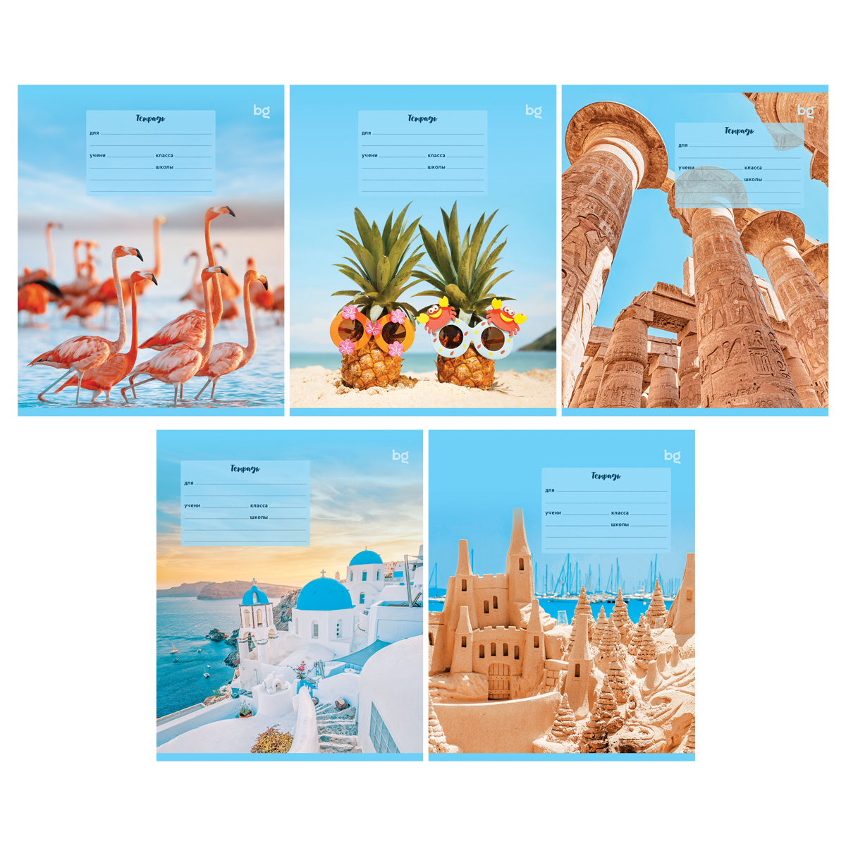 тетрадь 18л. клетка bg "holidays", выб.лак