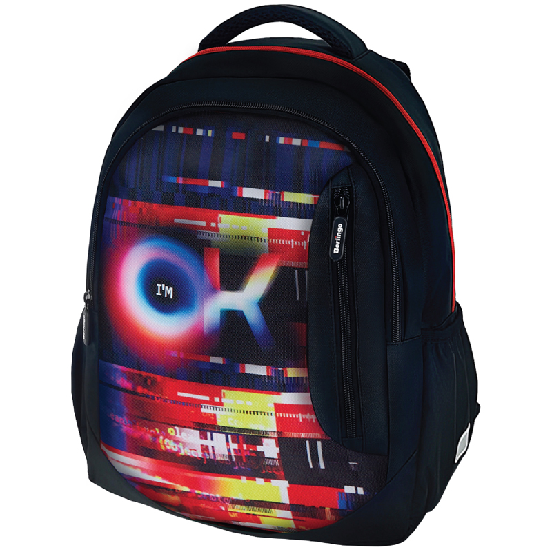 рюкзак berlingo boom "glitch" 38,5*29*12см, 2 отделения, 3 кармана, анатомическая эва спинка