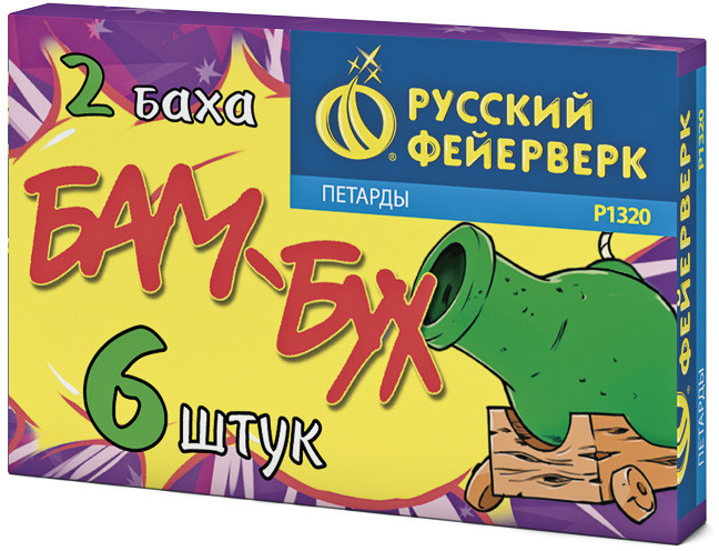 петарда бам-бух (2 баха) р1320 6шт/пачка
