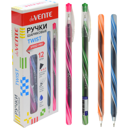 ручка шариковая devente twist синий, масляная, 0.7мм 5073456