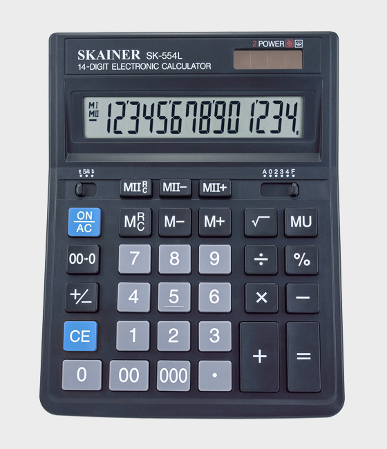 калькулятор 14-разр. skainer sk-554 157*200мм