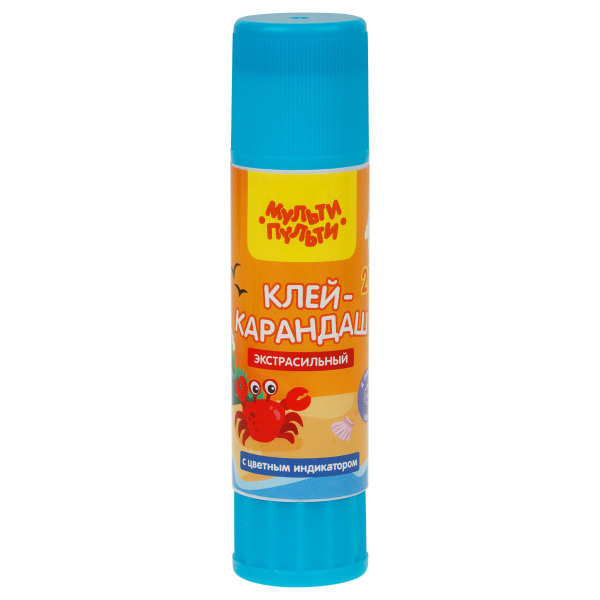клей-карандаш 21гр. мульти-пульти "енот на кубе",с синим индикатором, экстра, пвп