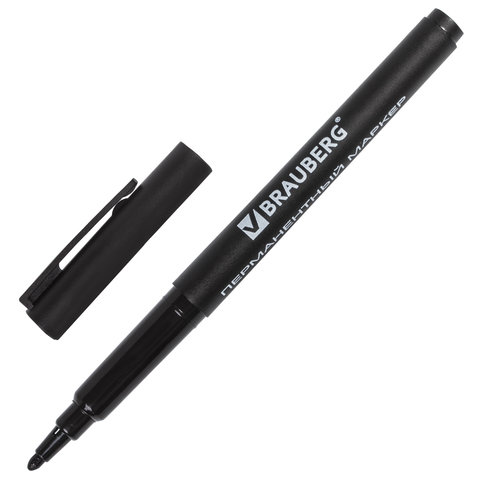 маркер перманентный brauberg "classicline" черный 1мм 150296