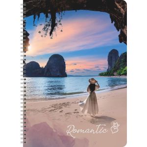 тетрадь на гребне а4 80л. клетка lamark romantic №1 soft touch