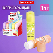 клей-карандаш 15гр. brauberg pastel, в пастельном корпусе ,pvp-основа, 271249