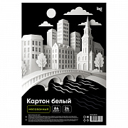картон белый a4, bg, 24 л., мелованный, в пакете