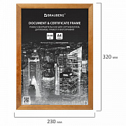 рамка 21х30 см, дерево, багет 14 мм, brauberg "elegant", мокко, акриловый экран, 391298