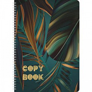 тетрадь на гребне а4 80л. клетка lamark изумрудные тропикиn обложка soft touch
