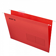подвесные папки a4/foolscap (404х240 мм) до 80 л., комплект 10 шт., красные, картон, staff, 270936