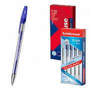 ручка гелевая erichkrause r-301 gel stick classic 0.5, синий 53346