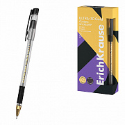 ручка шариковая erichkrause ultra-30 gold stick&grip classic 0.7, super glide tech, черный 61111