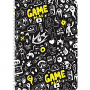 тетрадь на гребне 48л. a5 клетка lamark monster game soft touch