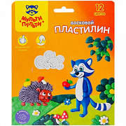 пластилин восковой 12цв.180гр. мульти-пульти "енот в лесу" вп_11058 + стек