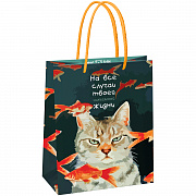 пакет подарочный 18*23*10см meshu "moody cat",  глянцевая ламинация