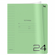 тетрадь 24л. линия bg "unitone. green", пластиковая обложка, зеленая
