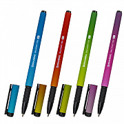 ручка шариковая brauberg soft touch grip "grade neon", синяя, мягкое покрытие, ассорти, узел 0,7 мм,