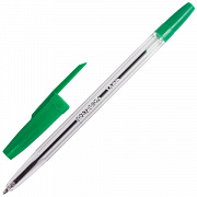 ручка шариковая brauberg line, зеленая, узел 1мм, линия письма 0,5мм, 141342