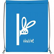 сумка для сменной обуви lamark "hello!", 34х42 см, на шнурке, светоотраж. элементы, голубой