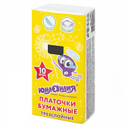 платки носовые (1 штука) юнландия, 3-х слойные, 20х20 см, 129898