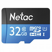 карта памяти microsdhc 32 гб netac p500 standard, uhs-i u1, 80 мб/с (class 10), адаптер, nt02p500stn