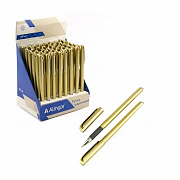 ручка шариковая alingar золотой корпус, масляная,  0.7 синий грип
