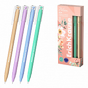 ручка шариковая erichkrause slim stick pastel bloom 0.7, синий 61047