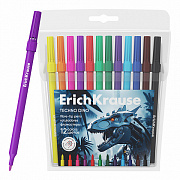 фломастеры 12цв. erichkrause techno dino