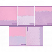 тетрадь 48л. a5 клетка lamark "сиреневый дуэт ", на скобе, лам. soft touch, закругл. углы