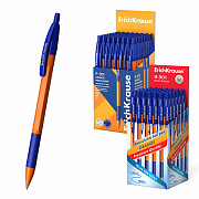 ручка шариковая авт. erichkrause r-301 matic&grip orange 0.7, синий 46762