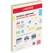 бумага цветная devente, ассорти, 5 цв., пастель (гол.,желт.,оранж.,роз., салат.)80 г/м², 100 л