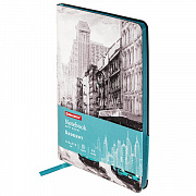 блокнот а5 (143x210 мм), brauberg vista "old new york", под кожу, гибкий, 80 л., 112062