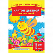 картон цветной а4 12цв.12л. officespace немелованный