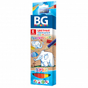 карандаши 06цв. bg "jumbo", трехгран., утолщенные, 5мм, kr6c_t 4643