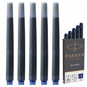 картриджи чернильные parker "cartridge quink", комплект 5 штук, синие, 1950384