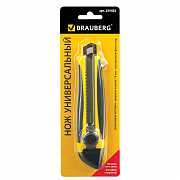 нож канц.18мм brauberg "universal" роликовый, фиксатор 235402