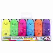 набор выделителей brauberg kids "cute cats neon" 6шт/уп, линия 1-5 мм, 152435