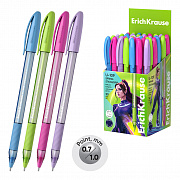 ручка шариковая erichkrause u-109 stick&grip spring 0.7, ultra glide technology, синий 58109