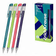 ручка шариковая erichkrause ultra-30 stick&grip reef 0.7, super glide technology, синий 63113