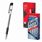 ручка гелевая erichkrause g-star® stick&grip classic 0.5, черный 54538