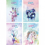тетрадь на склейке 80л. a5 клетка lamark "aquarelle"