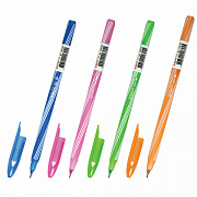 ручка шариковая staff "candy neon", синяя, игольчатый узел 0,6мм, линия 0,3мм,144234