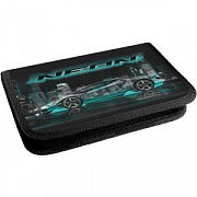 пенал lamark neon car, 1 отд., 130х200х30 мм, на молнии, доп.вкладыш, покрытие soft touch