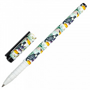 ручка шариковая brauberg soft touch grip "toucan", синяя, мягкое покрытие, узел 0,7 мм, 143720